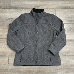 The North Face Women's Wool Blend Jacket Size XL Casual Zip / Button Gray